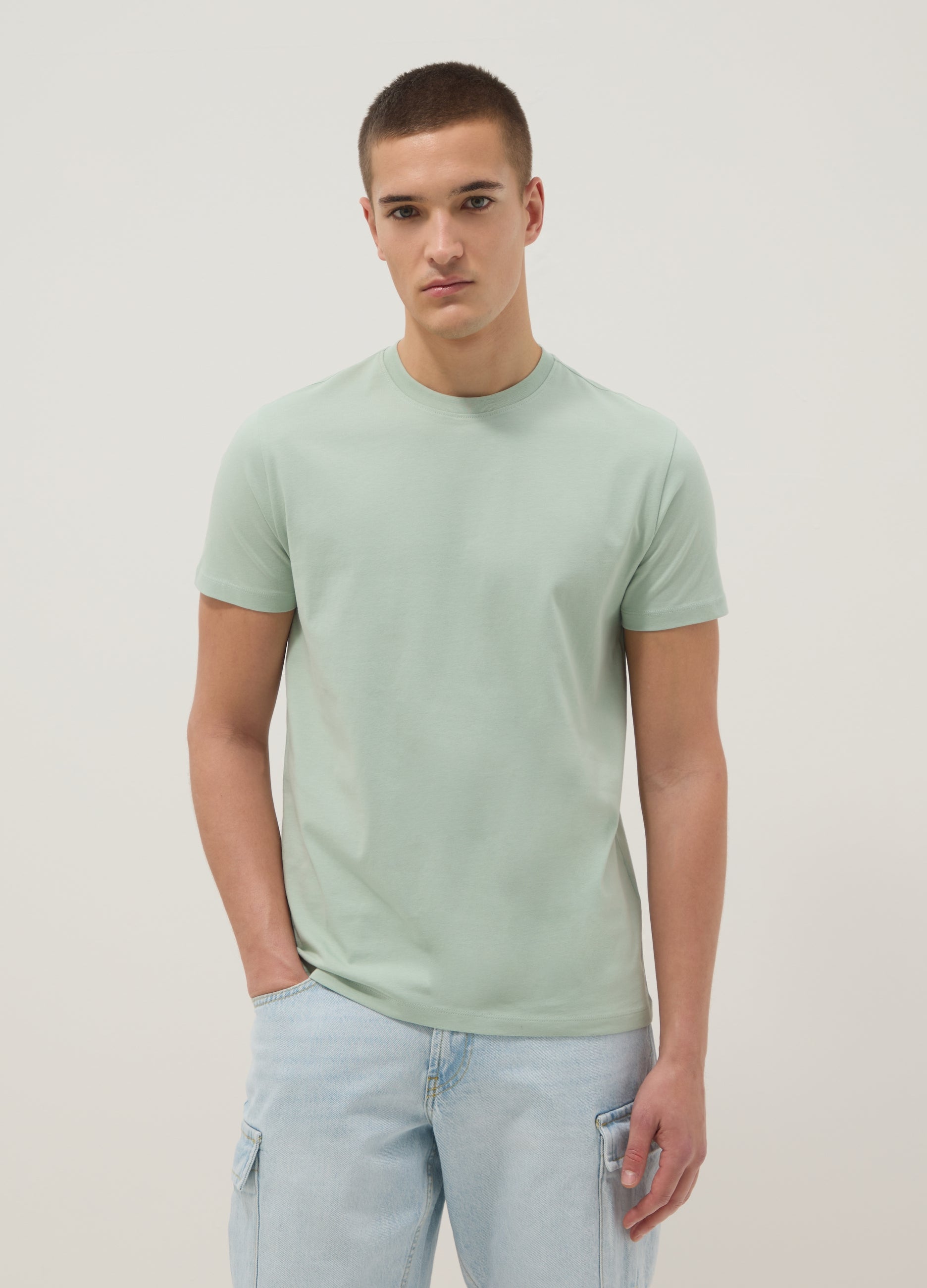 OVS Green Pure Cotton Short-Sleeve T-Shirt