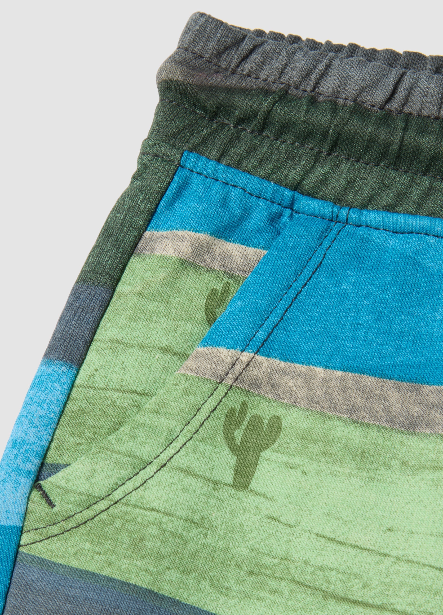 OVS Multicoloured Striped Pure Cotton Shorts For Boys