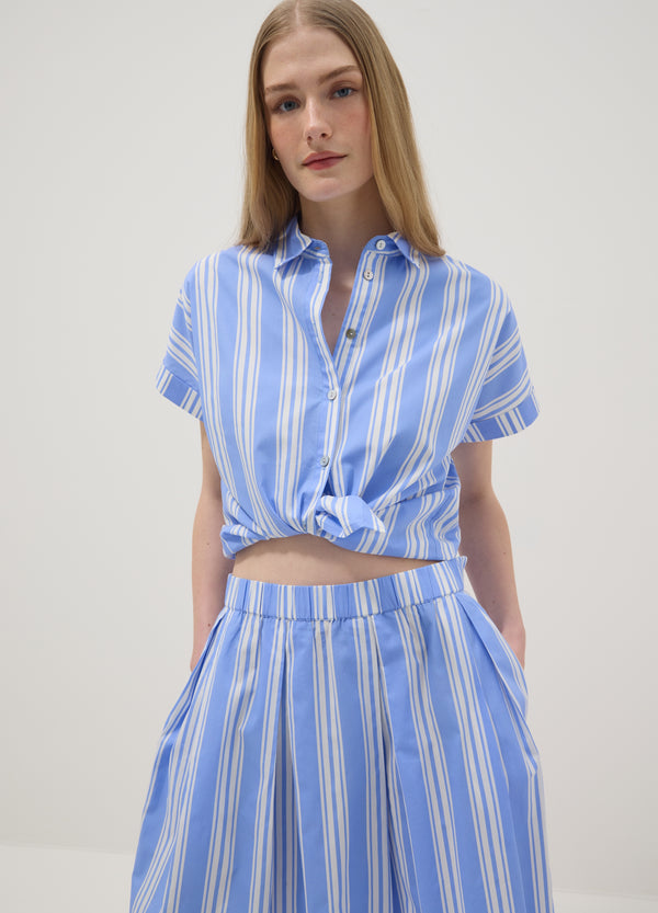 OVS Blue Striped Pure Cotton Shirt