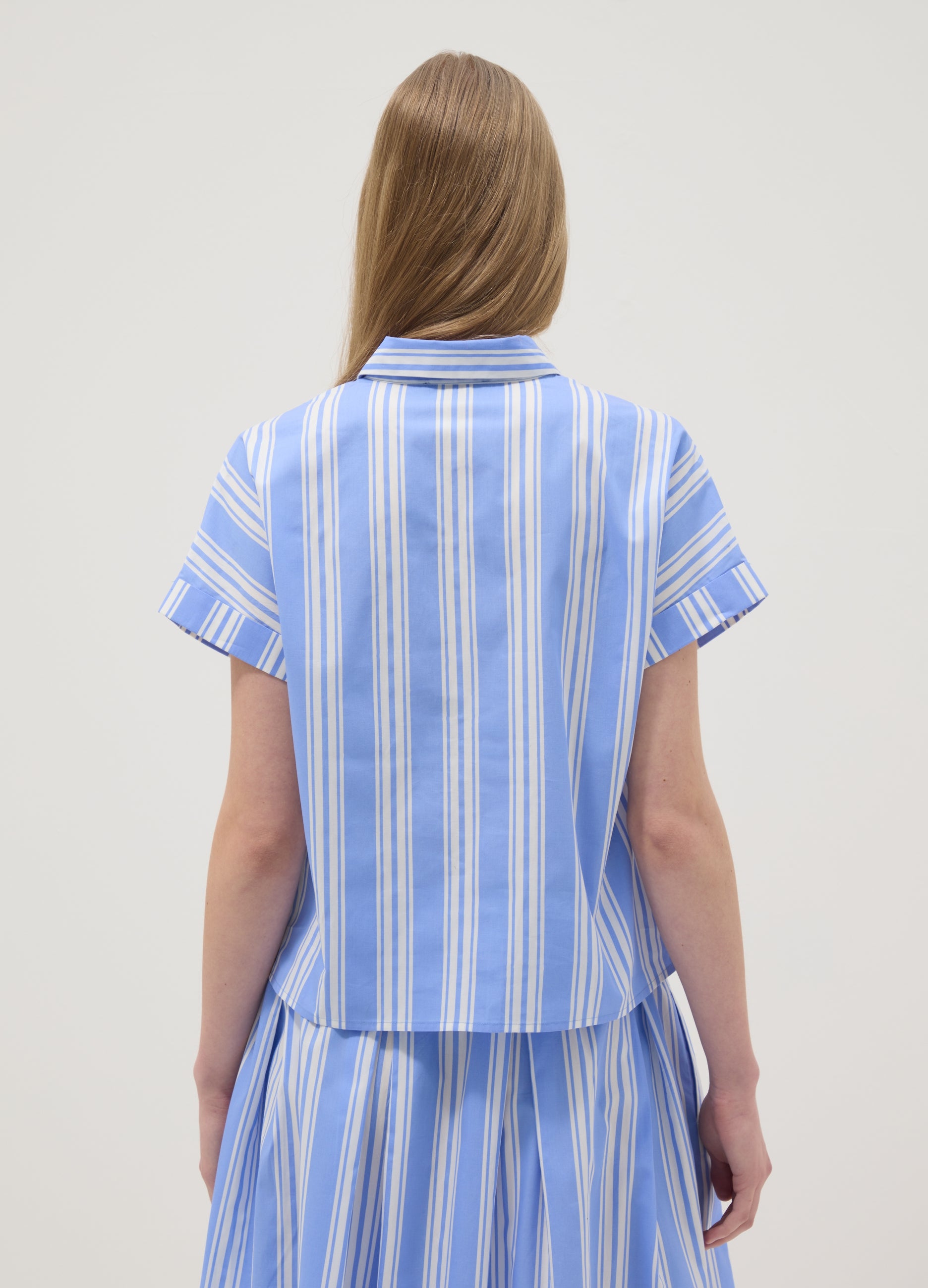 OVS Blue Striped Pure Cotton Shirt