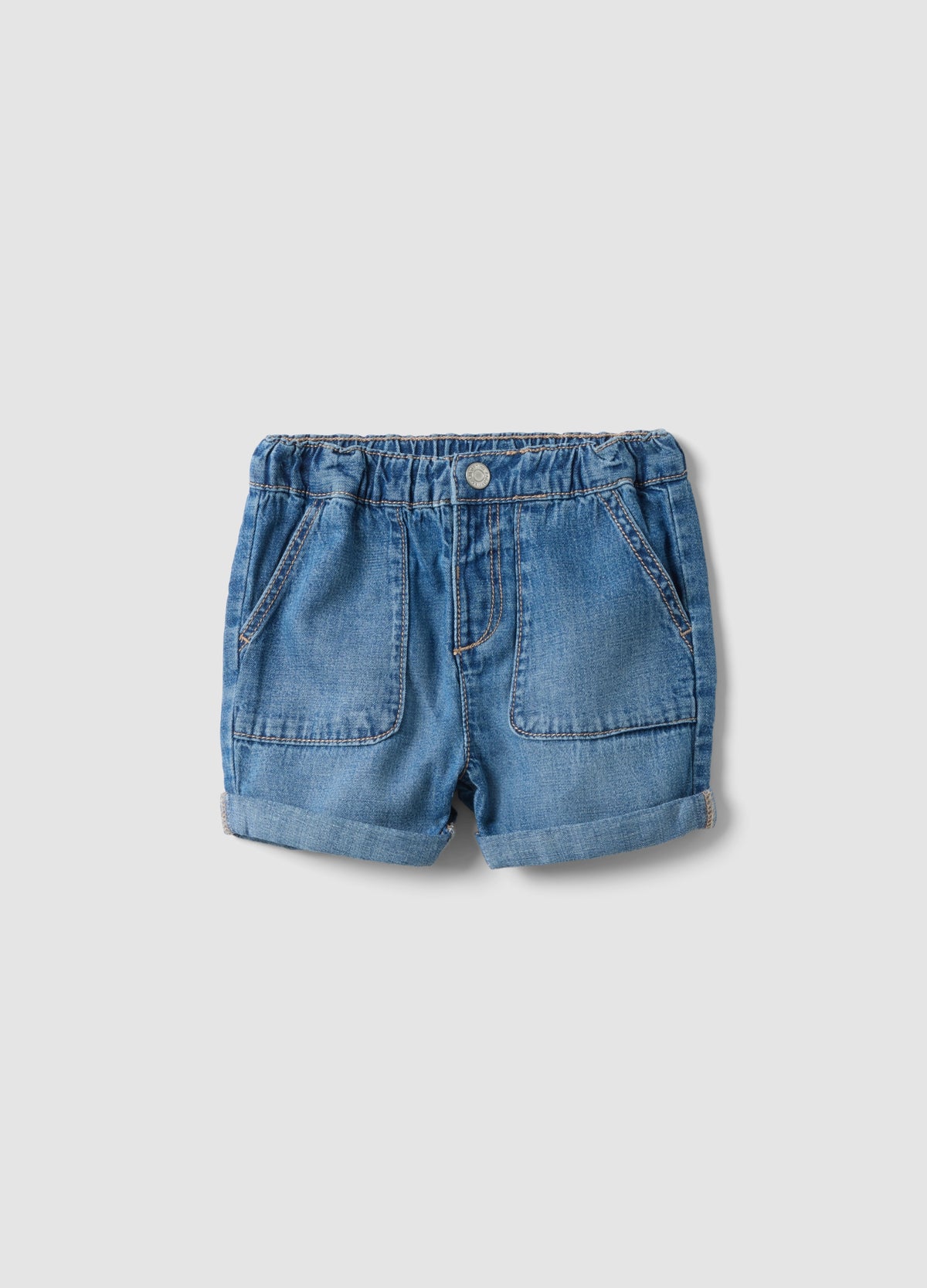 OVS Children'S Regular Fit Blue Denim Cotton Blend Shorts