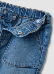 OVS Children'S Regular Fit Blue Denim Cotton Blend Shorts