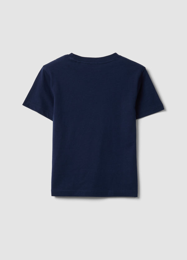 OVS Boys’ Blue Pure Cotton T-Shirt, Regular Fit
