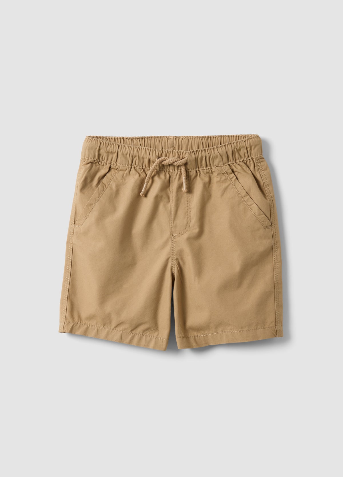 OVS Beige Pure Cotton Boys’ Shorts, Regular Fit, With Drawstring