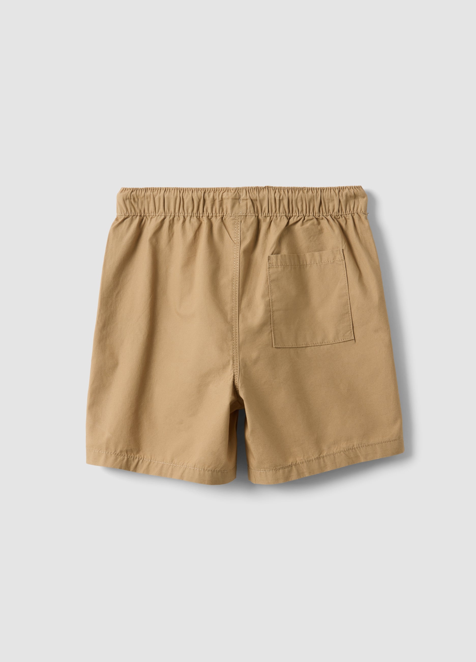 OVS Beige Pure Cotton Boys’ Shorts, Regular Fit, With Drawstring