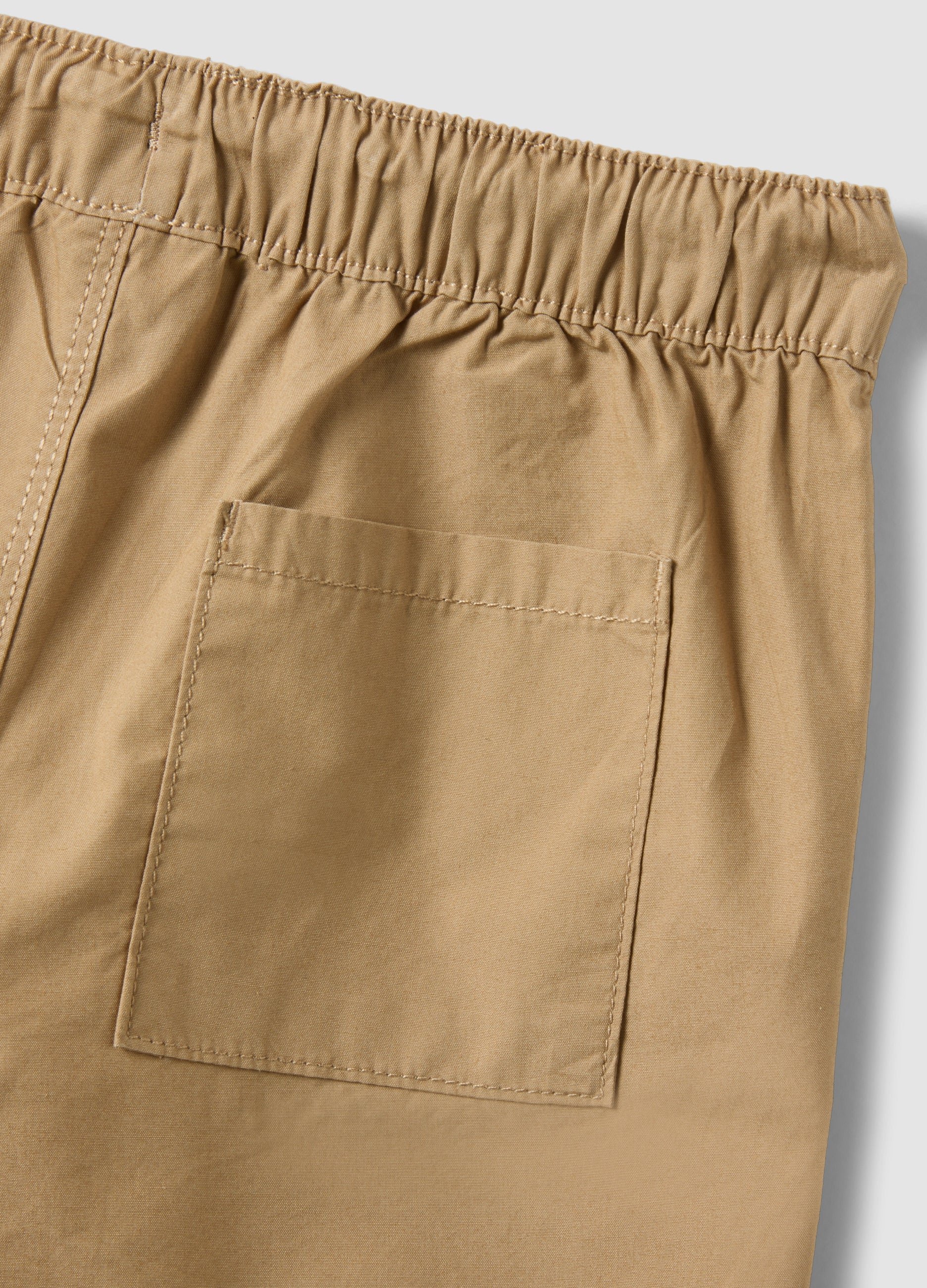 OVS Beige Pure Cotton Boys’ Shorts, Regular Fit, With Drawstring