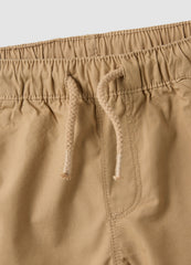 OVS Beige Pure Cotton Boys’ Shorts, Regular Fit, With Drawstring