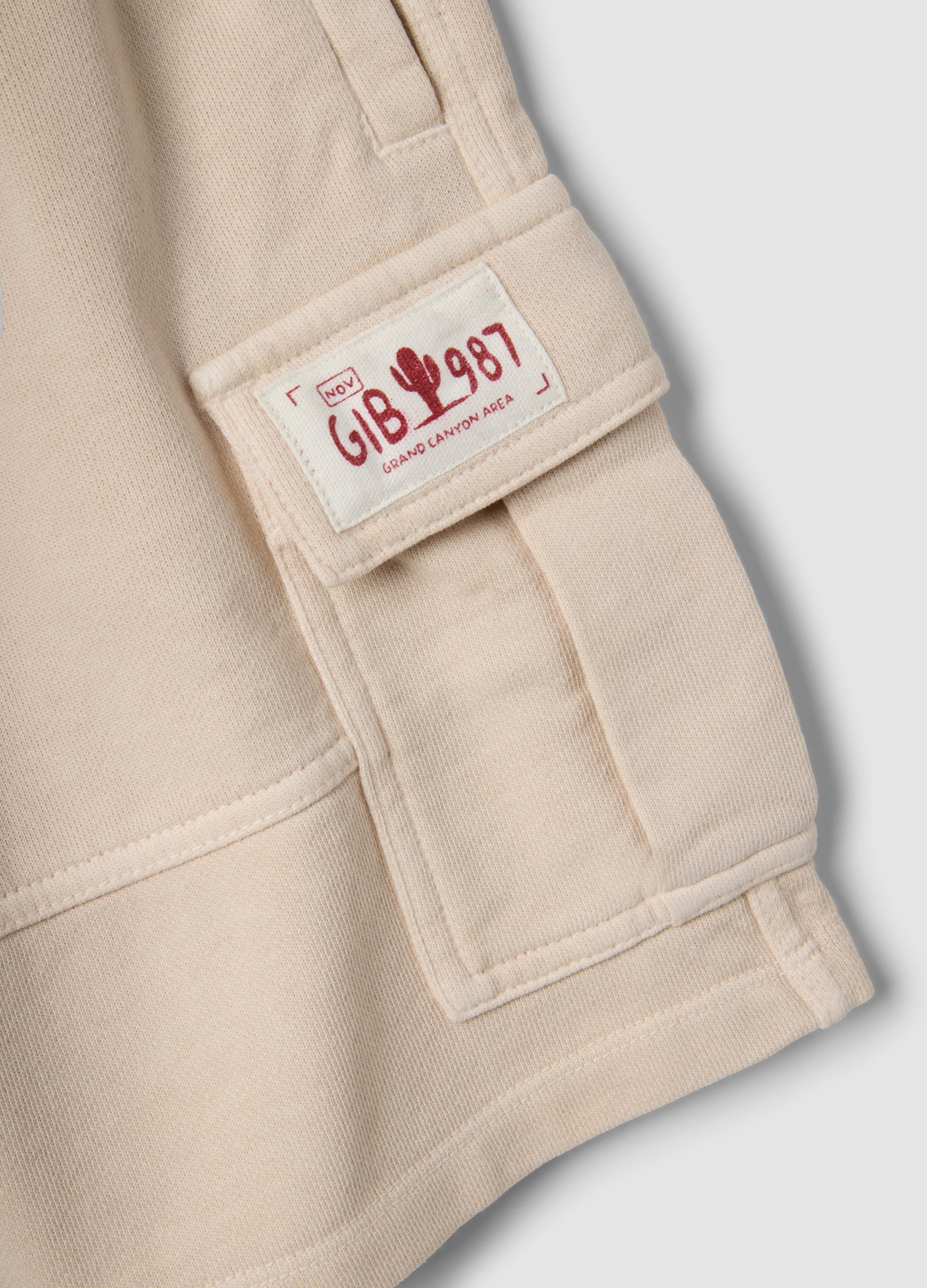 OVS Beige Pure Cotton Cargo Shorts For Boys, Comfort Fit