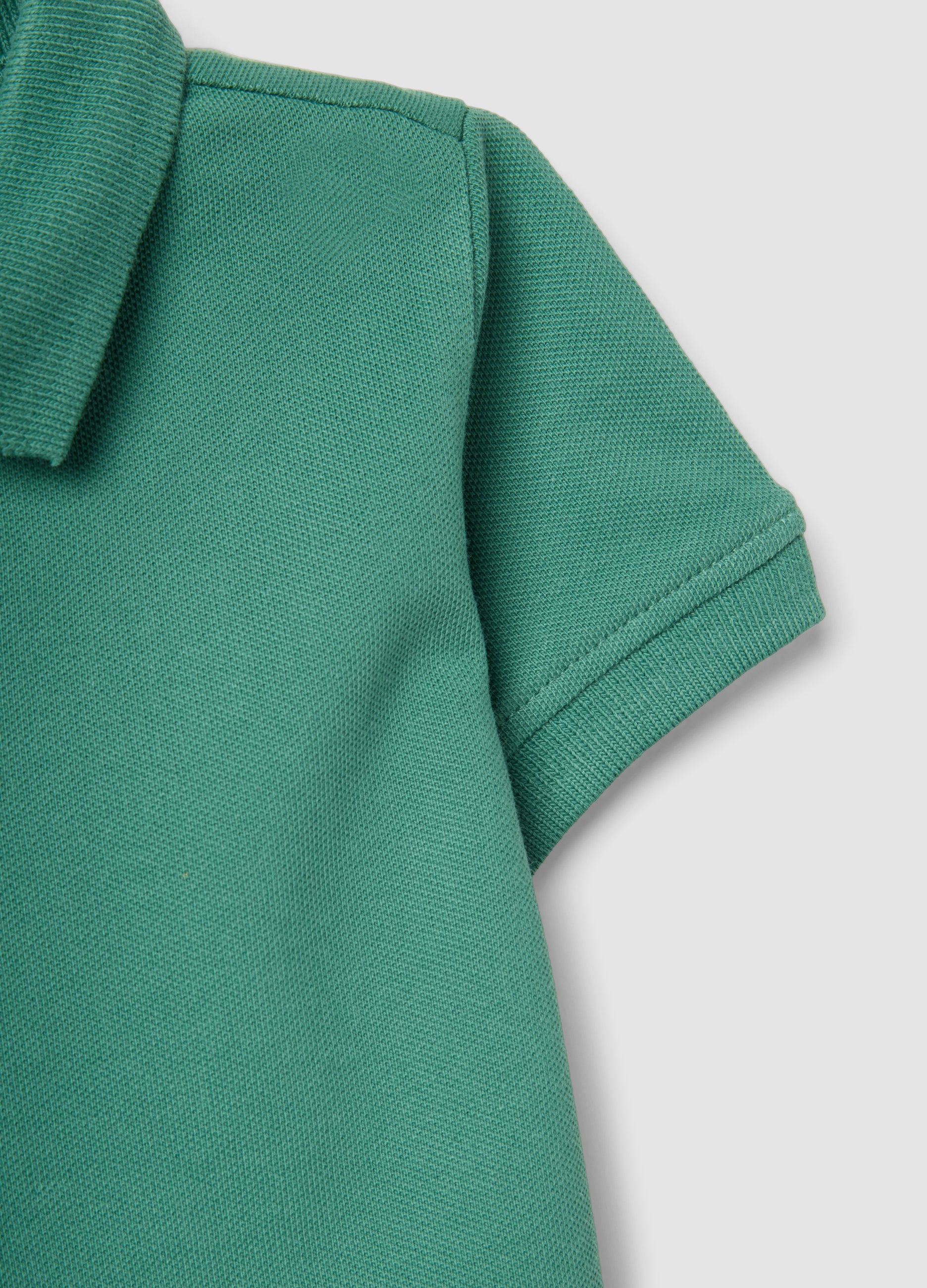 OVS Boys’ Green Organic Cotton Polo Shirt, Regular Fit