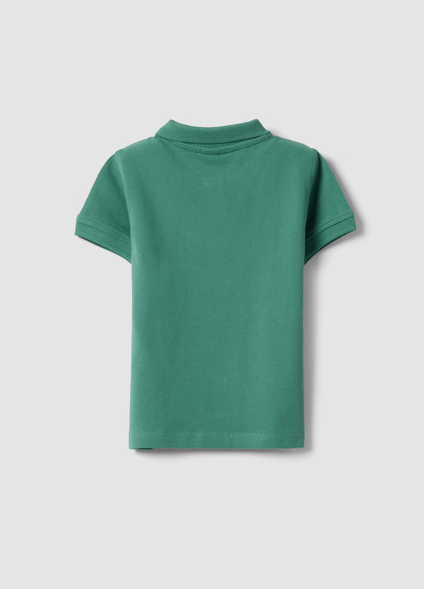 OVS Boys’ Green Organic Cotton Polo Shirt, Regular Fit