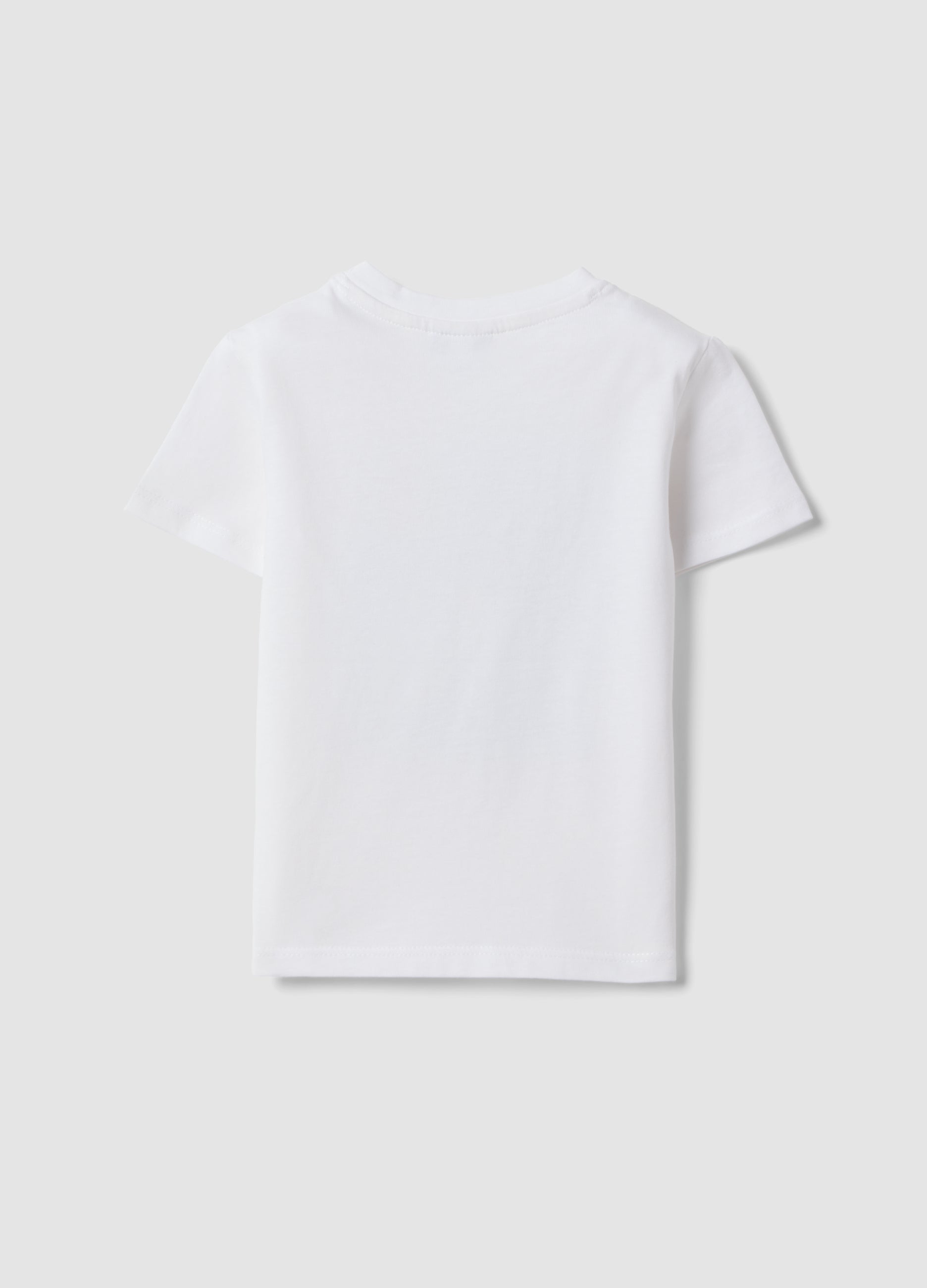 OVS White Pure Cotton T-Shirt For Baby Boy With Print