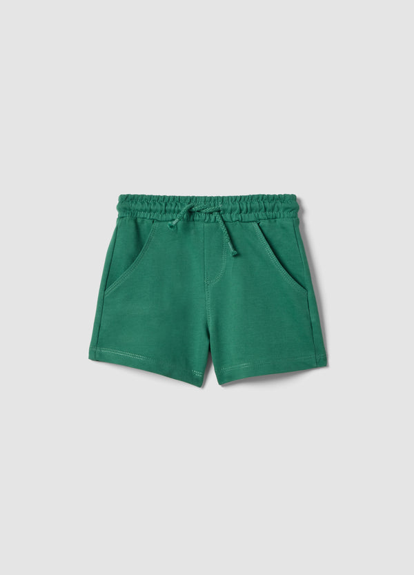 OVS Green Pure Cotton Shorts With Elasticated Waist