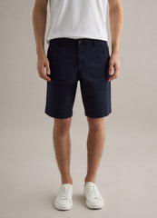 OVS Blue Stretch Cotton Chino Shorts, Regular Fit