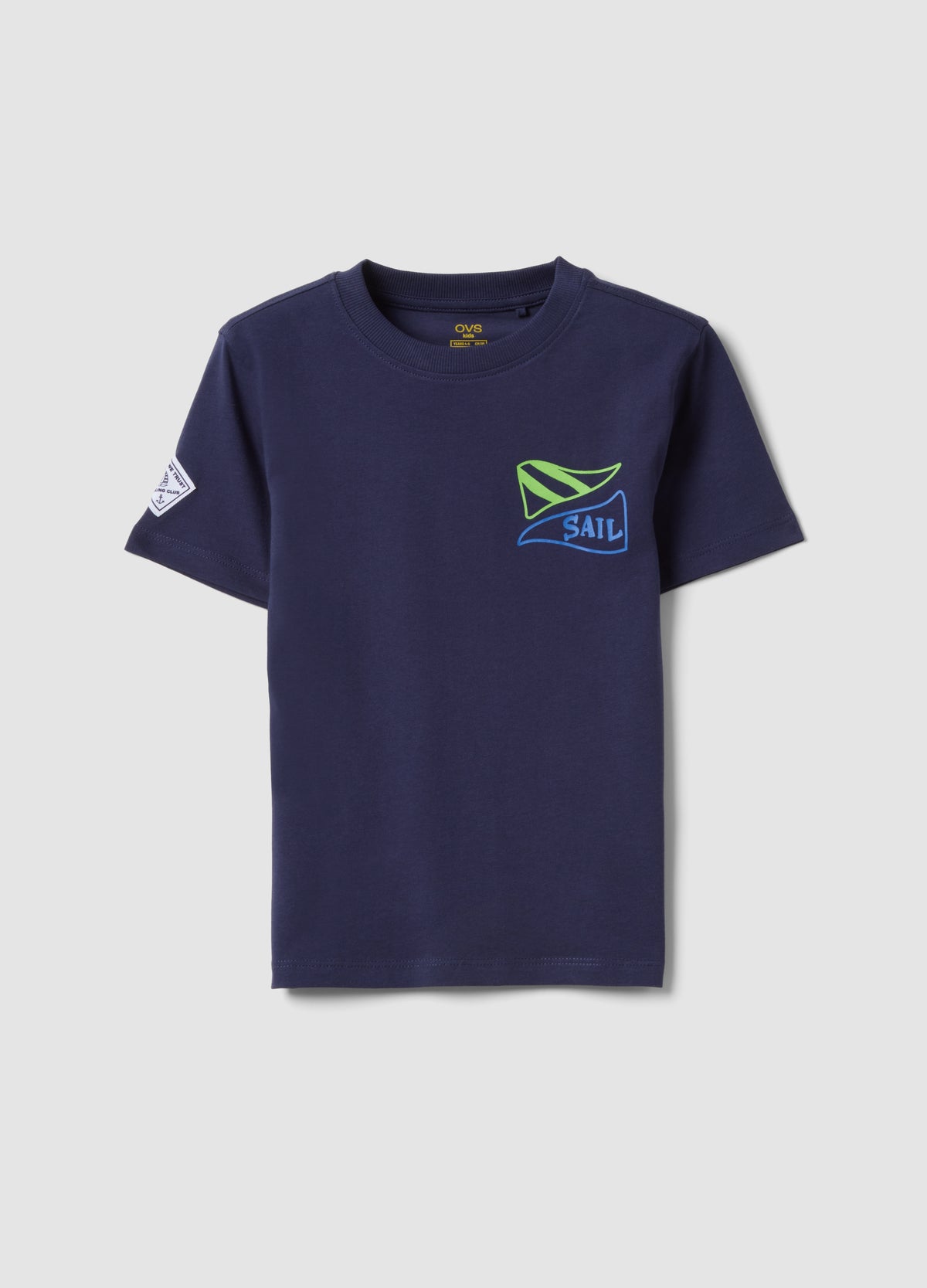 OVS Blue Pure Cotton Boys’ T-Shirt With Sailing Print