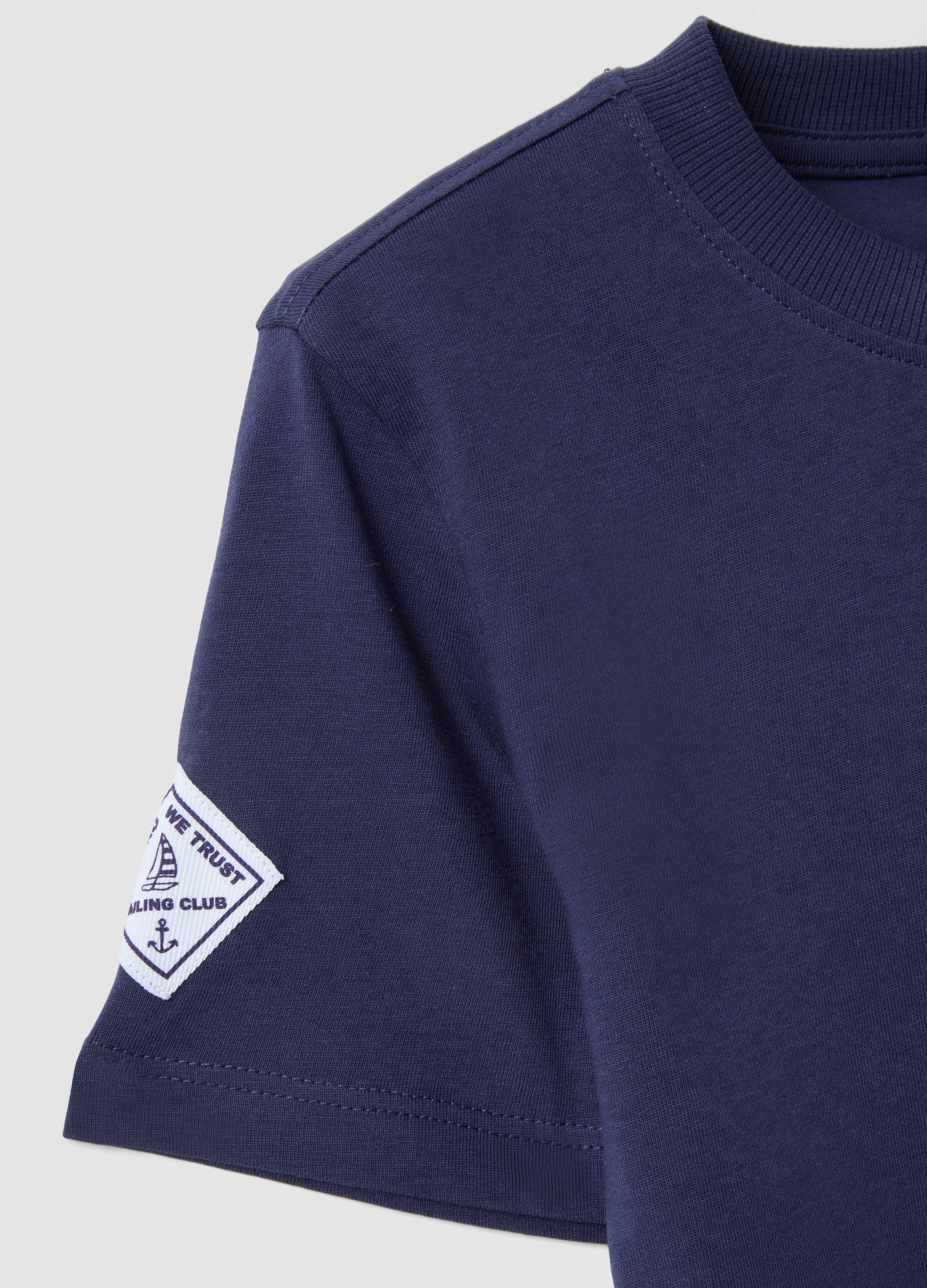 OVS Blue Pure Cotton Boys’ T-Shirt With Sailing Print