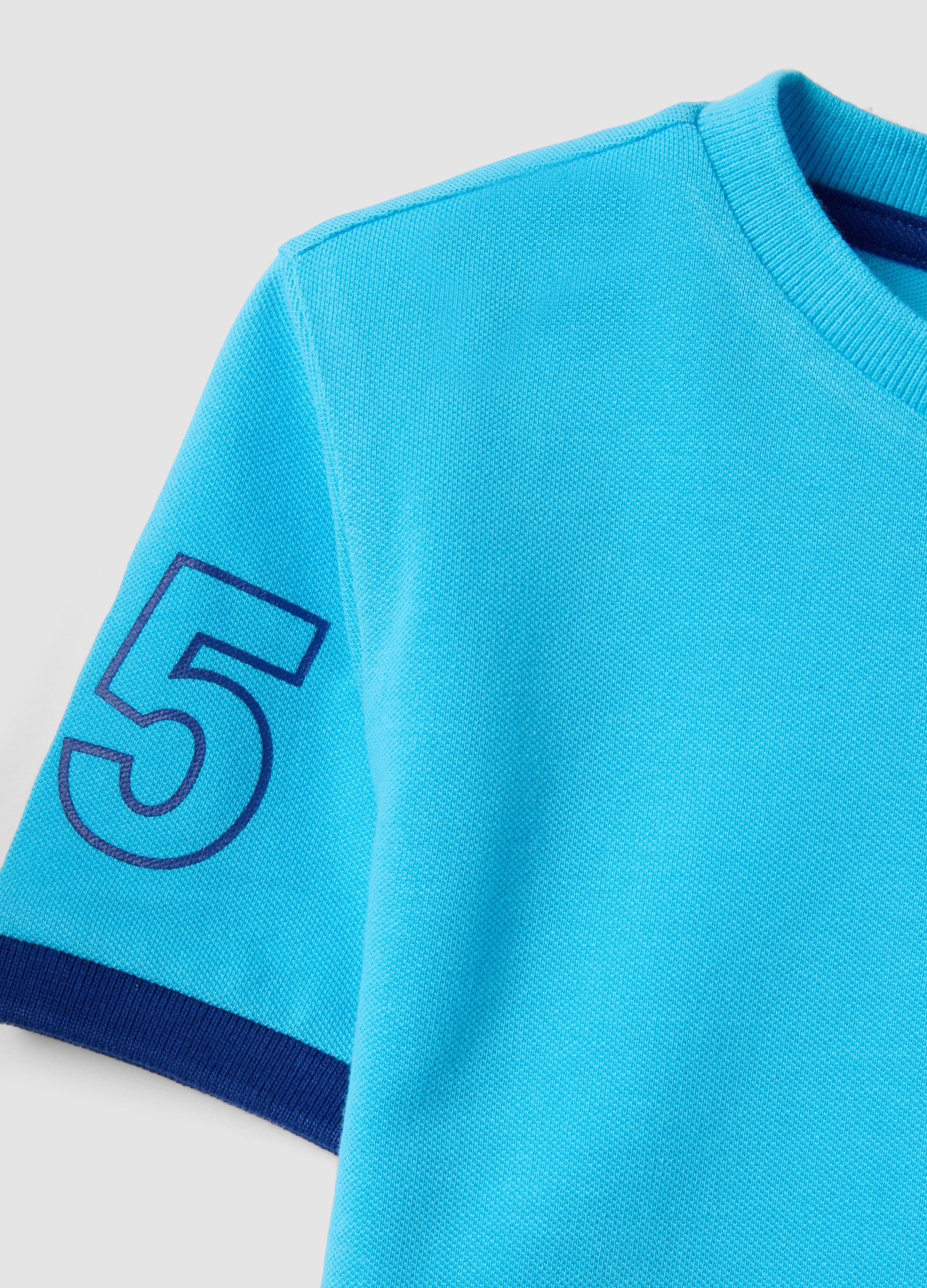 OVS Boys’ Light Blue Pure Organic Cotton T-Shirt With Print