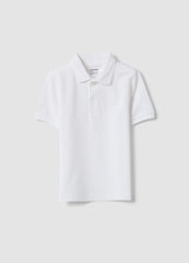 OVS Boys’ White Organic Cotton Polo Shirt, Regular Fit
