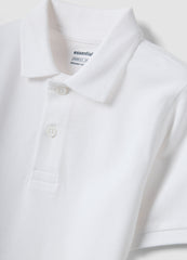 OVS Boys’ White Organic Cotton Polo Shirt, Regular Fit