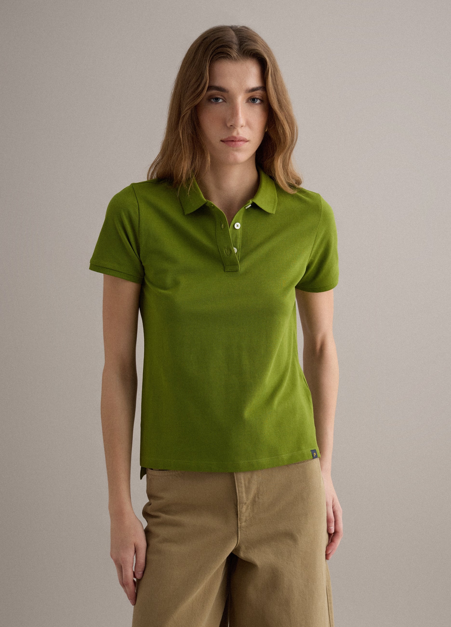 OVS Green Short-Sleeve Polo In Pure Cotton, Regular Fit