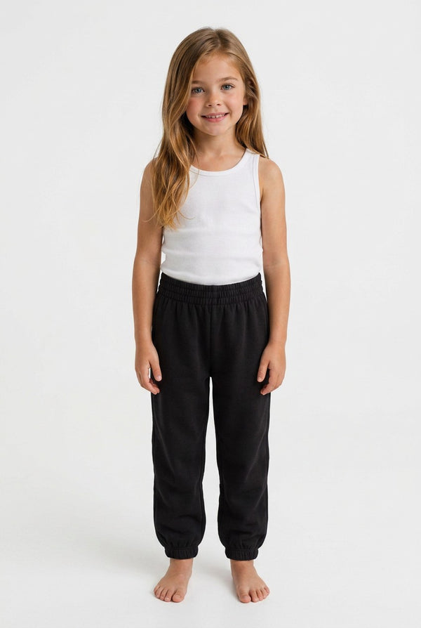 OVS Girls’ Black Pure Cotton Joggers, Regular Fit