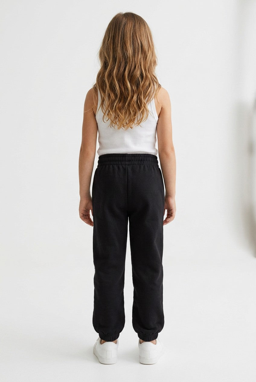 OVS Girls’ Black Pure Cotton Joggers, Regular Fit
