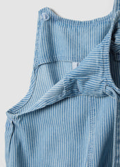 OVS Girls’ Cotton-Lyocell Denim Dungarees With Embroidered Details