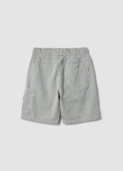 OVS Boys’ Regular-Fit Pure Cotton Multicolour Striped Cargo Shorts