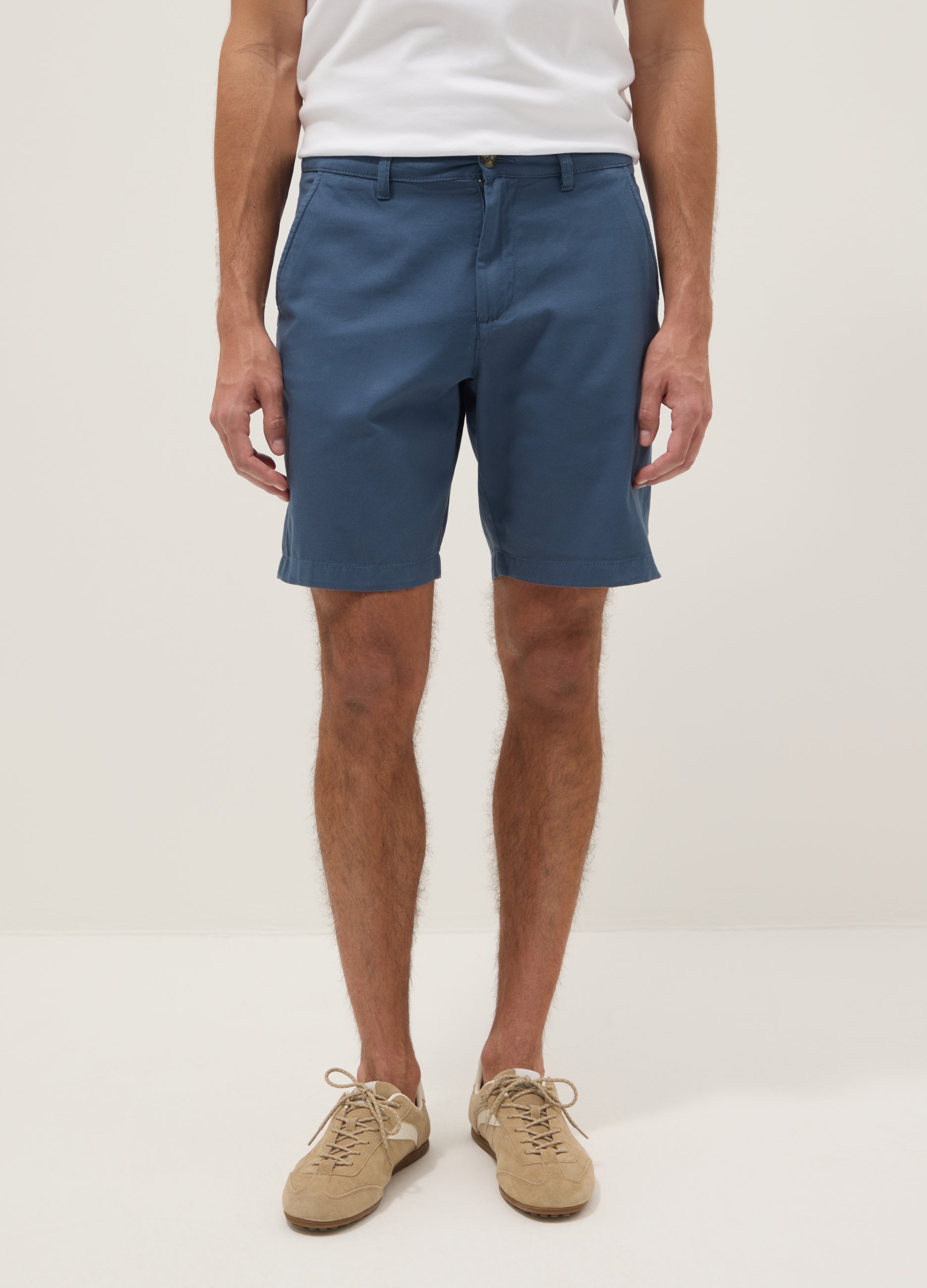 OVS Blue Regular-Fit Pure Cotton Chino Bermuda Shorts