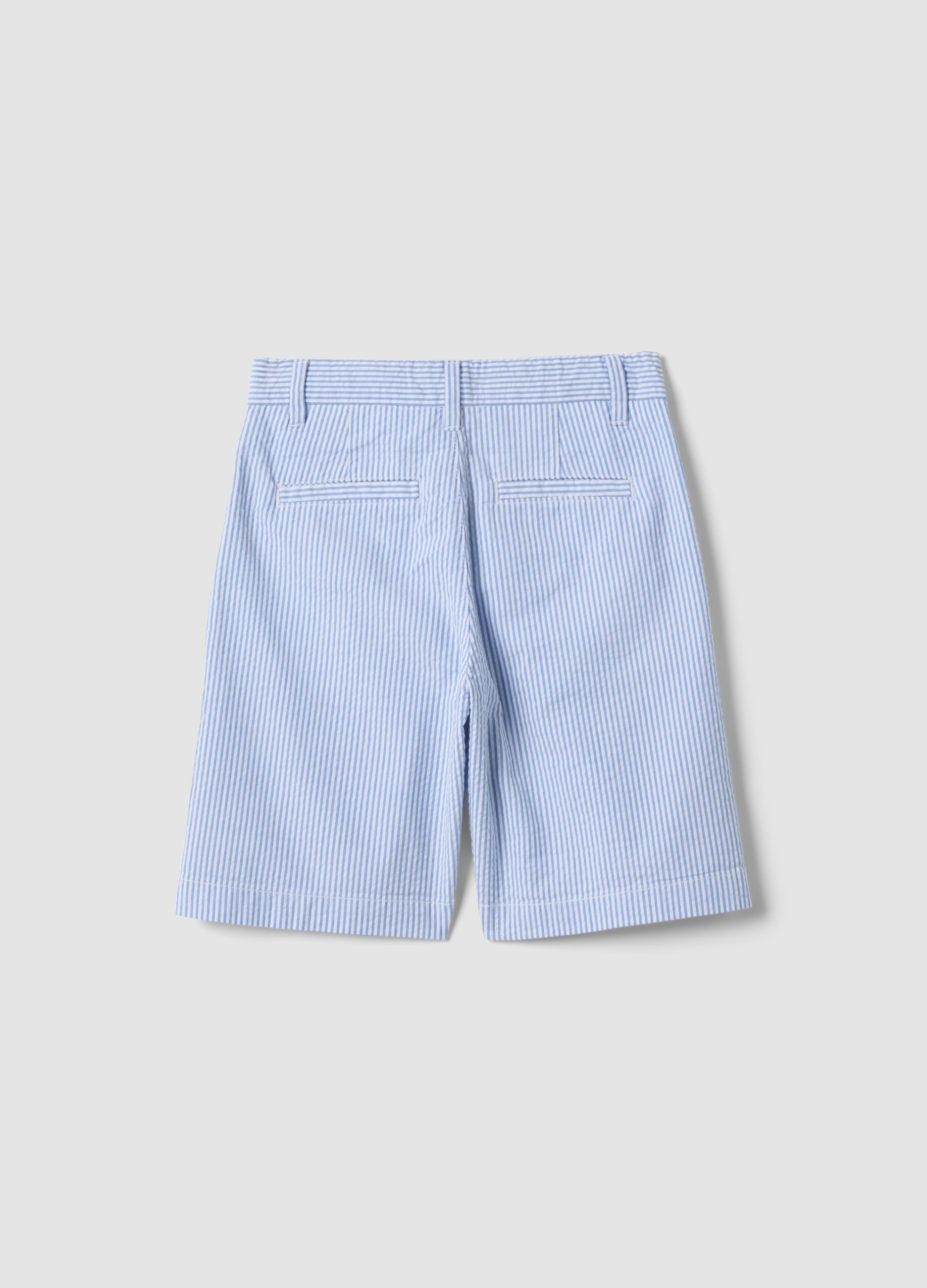 OVS Blue Striped Pure Cotton Shorts