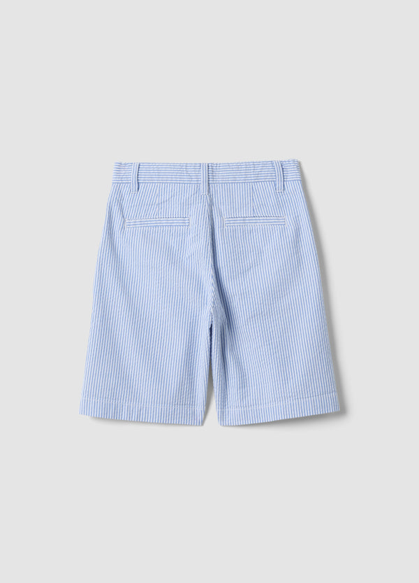 OVS Blue Striped Pure Cotton Shorts