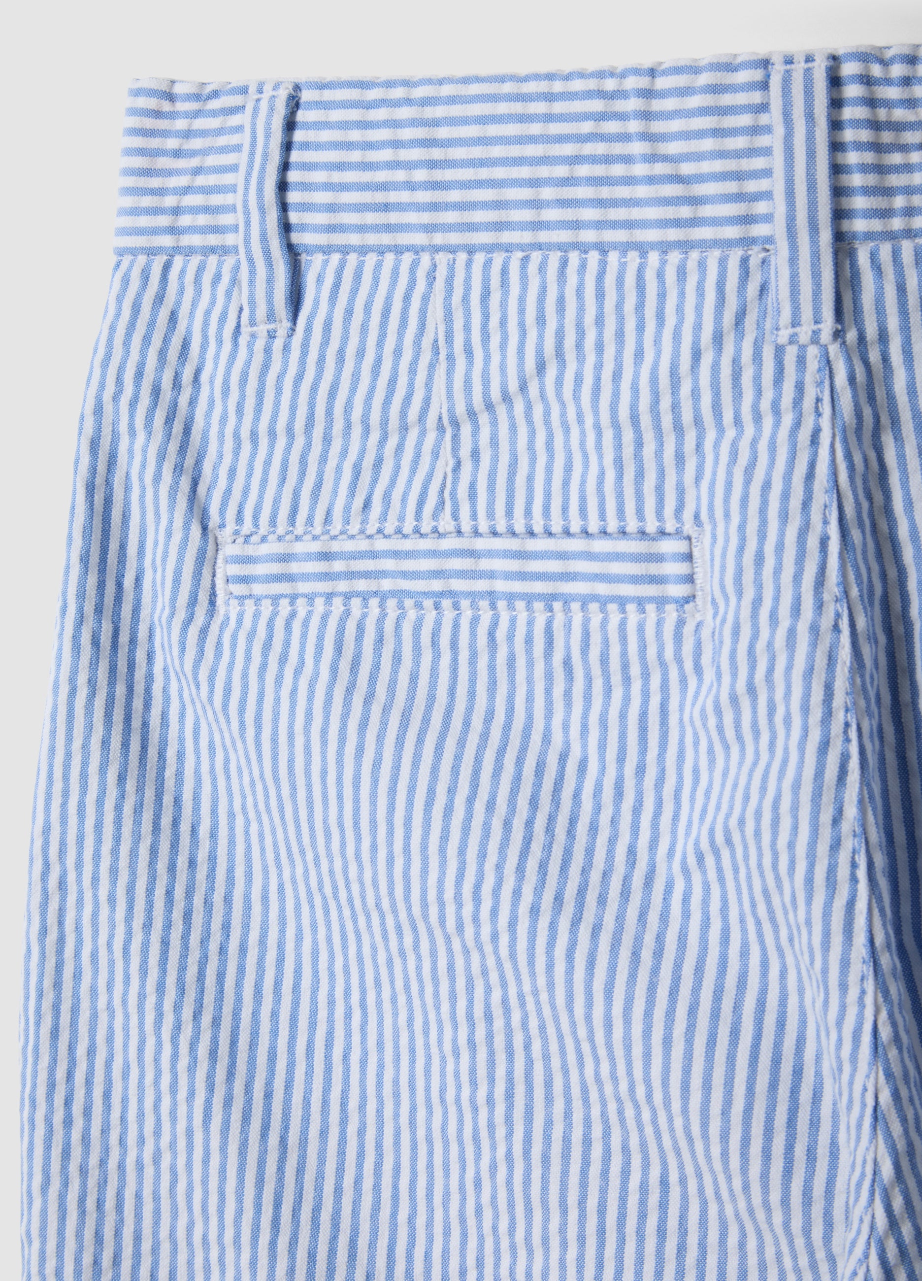 OVS Blue Striped Pure Cotton Shorts