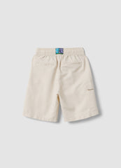 OVS White Linen-Cotton Blend Shorts With Elasticated Waist, Regular Fit