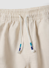 OVS White Linen-Cotton Blend Shorts With Elasticated Waist, Regular Fit