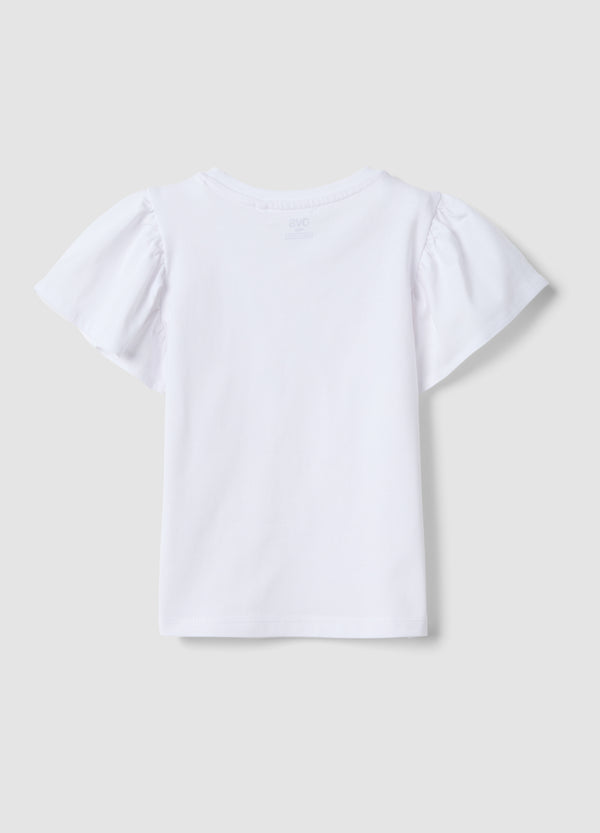 OVS Girls White Pure Cotton Regular-Fit T-Shirt With Star