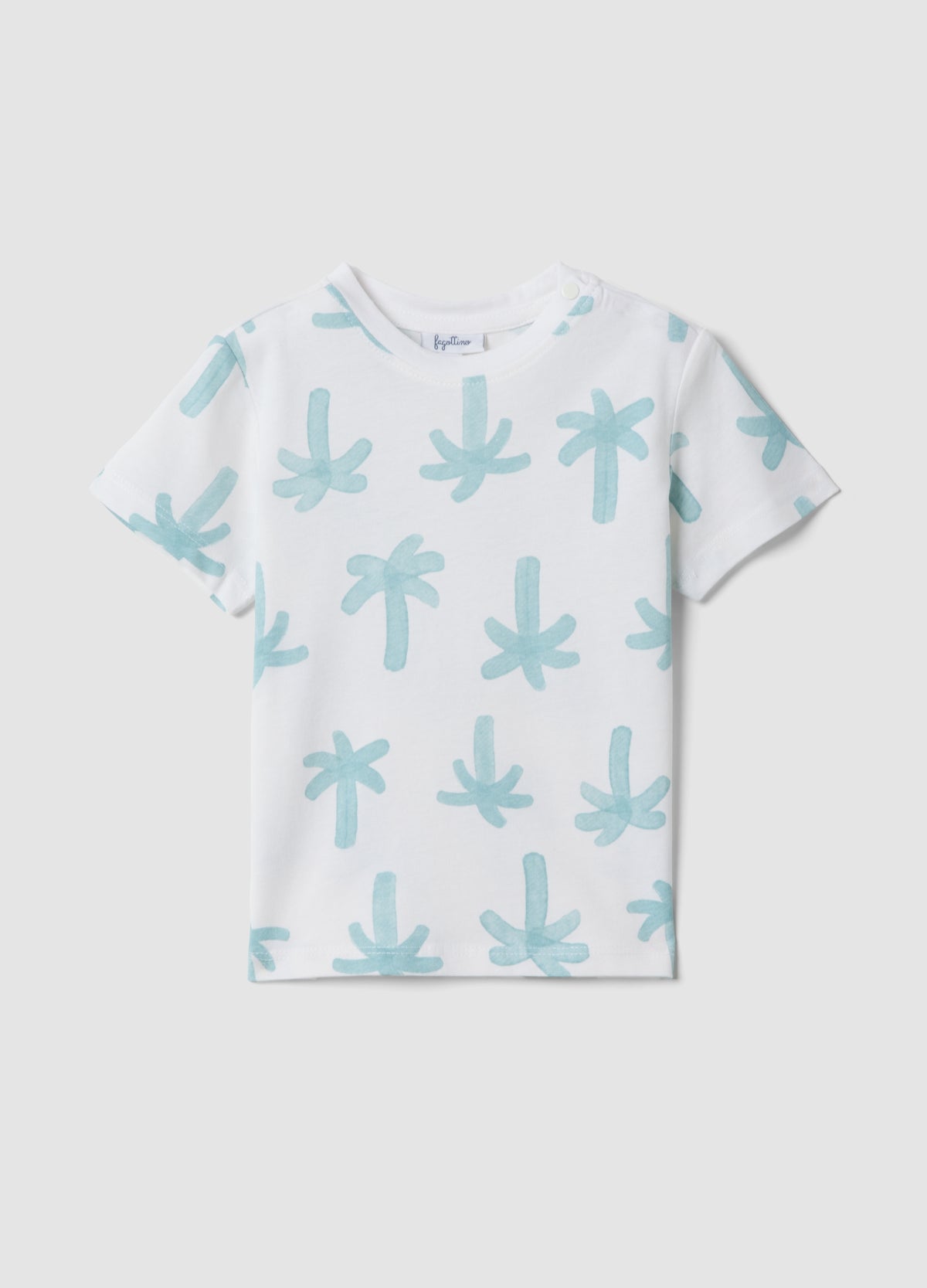 OVS White Pure Organic Cotton Baby T-Shirt With Palm Print