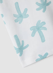 OVS White Pure Organic Cotton Baby T-Shirt With Palm Print