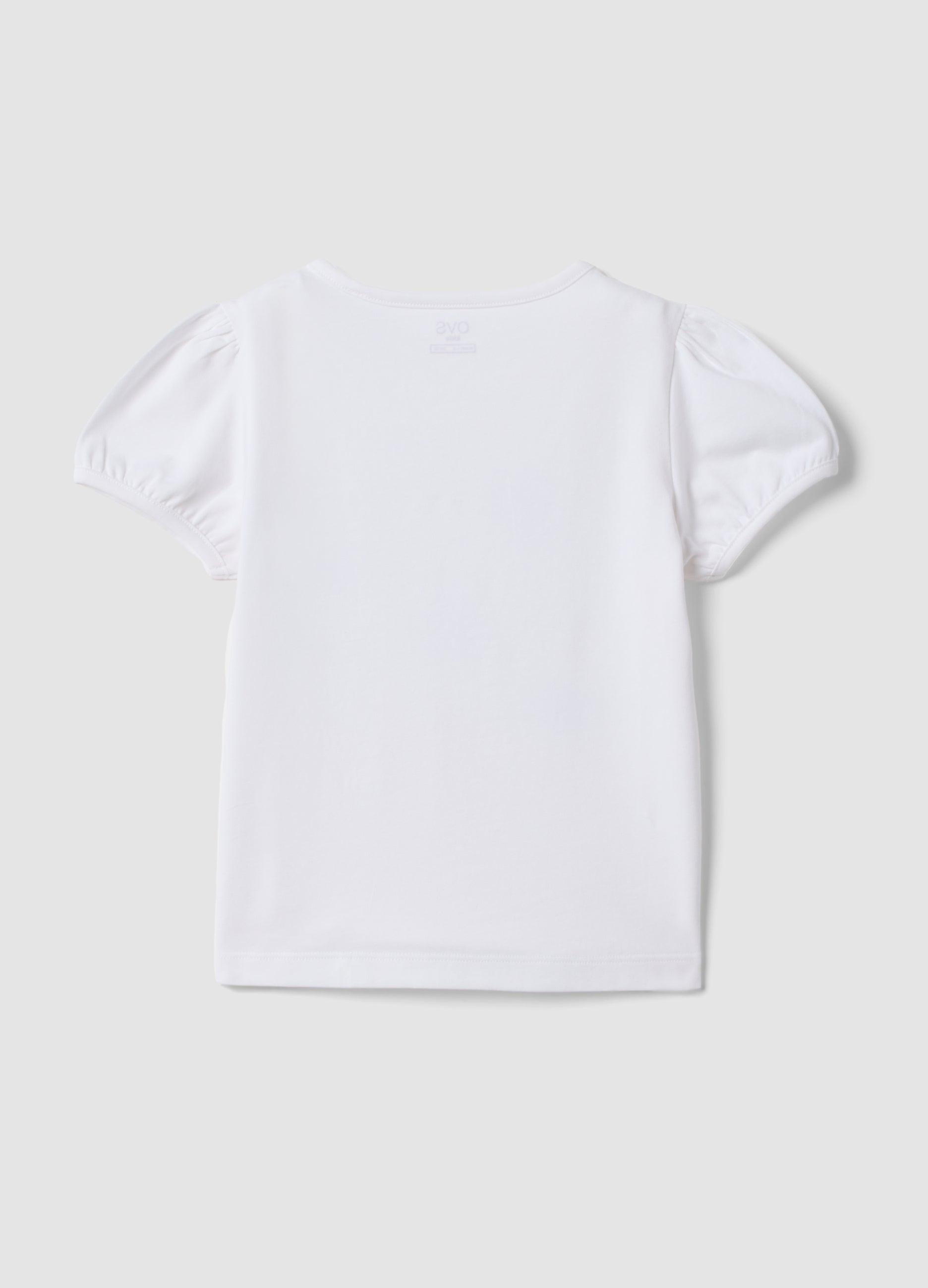 OVS White Short-Sleeved Stretch-Cotton T-Shirt