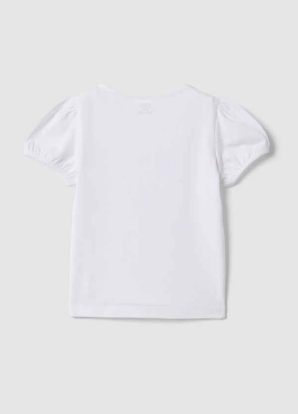OVS White Short-Sleeved Stretch-Cotton T-Shirt