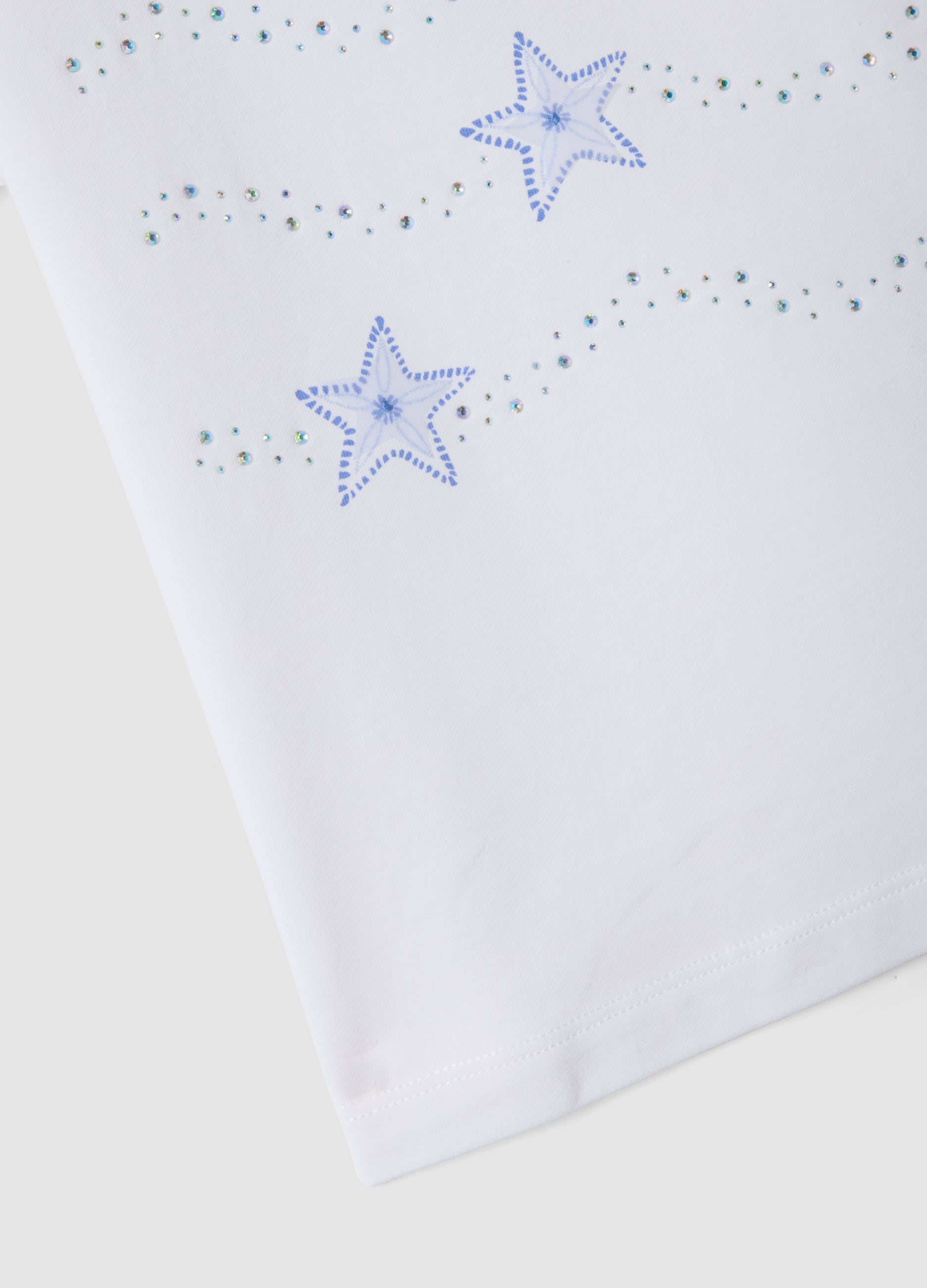 OVS White Short-Sleeved Stretch-Cotton T-Shirt