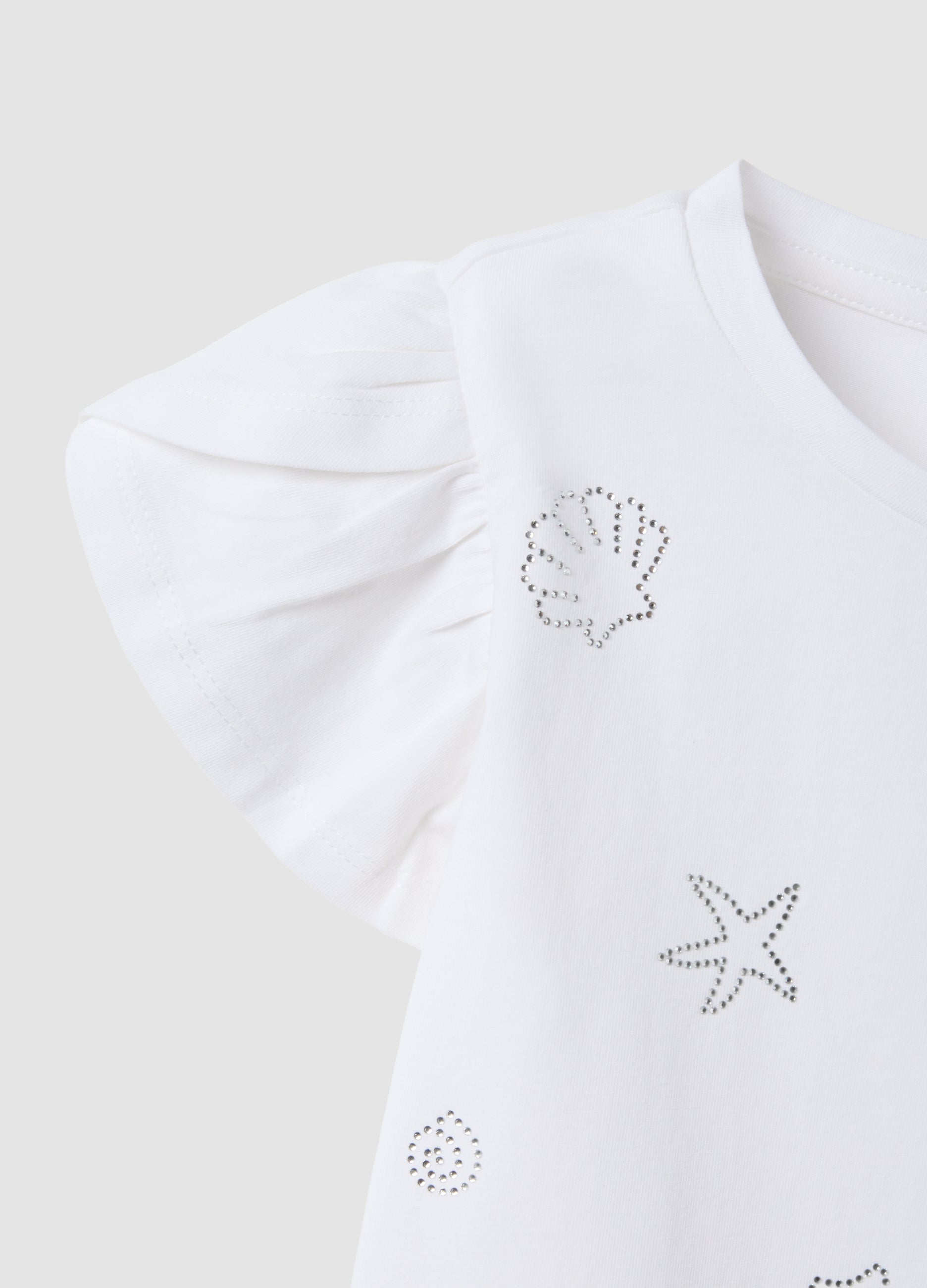 OVS White Short-Sleeved Pure Cotton T-Shirt
