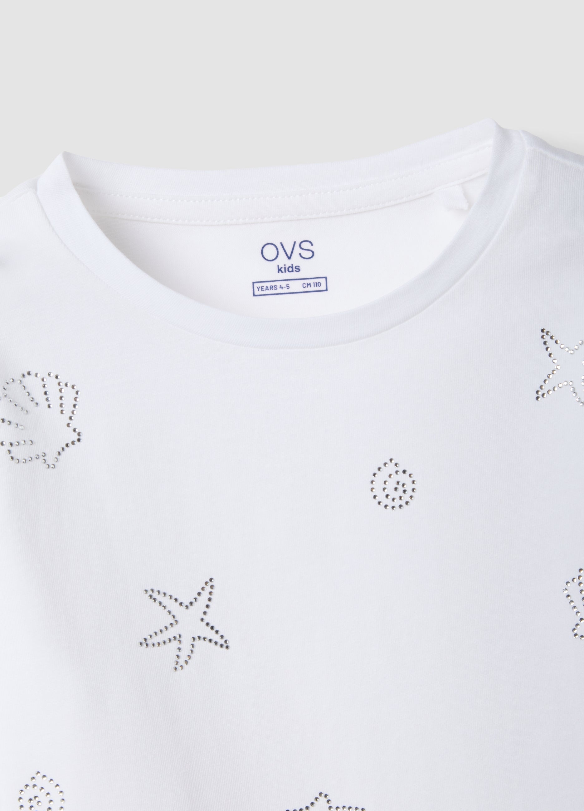 OVS White Short-Sleeved Pure Cotton T-Shirt