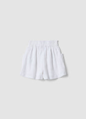 OVS Girls White Stretch Shorts With Elasticated Waist, Regular Fit