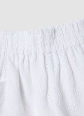 OVS Girls White Stretch Shorts With Elasticated Waist, Regular Fit