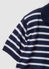 OVS Blue Striped Pure Cotton Polo Shirt