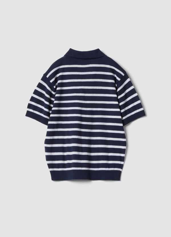 OVS Blue Striped Pure Cotton Polo Shirt