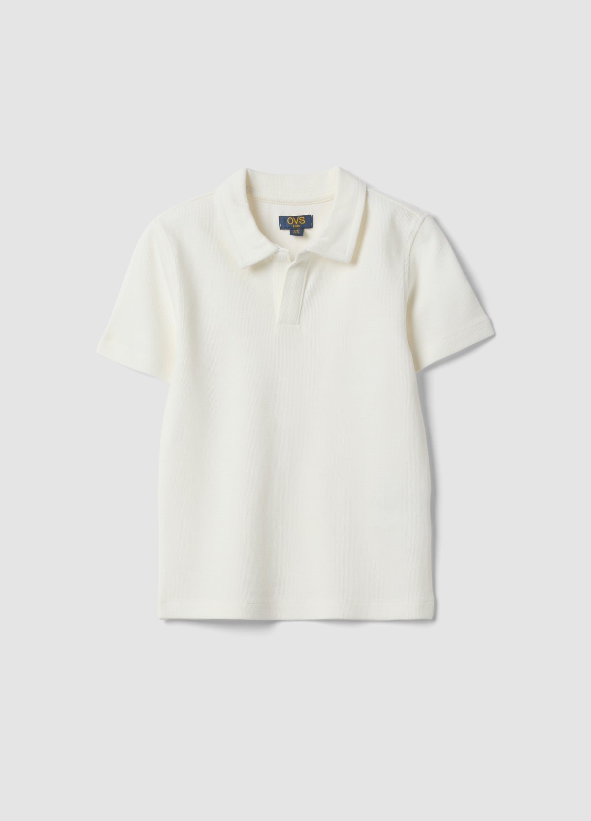 OVS White Stretch Cotton Polo Shirt For Boys
