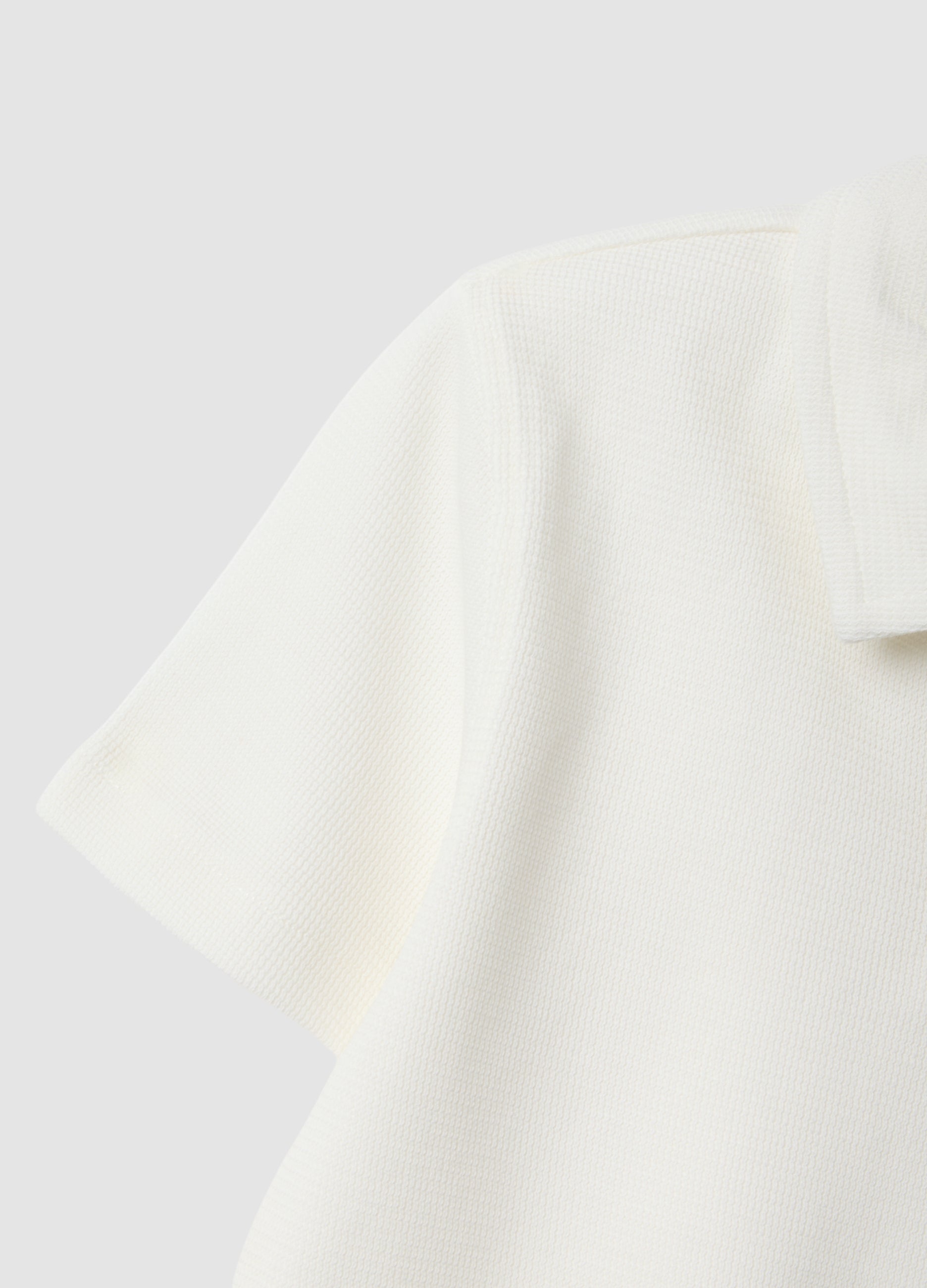 OVS White Stretch Cotton Polo Shirt For Boys