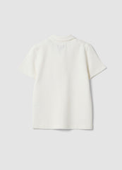 OVS White Stretch Cotton Polo Shirt For Boys