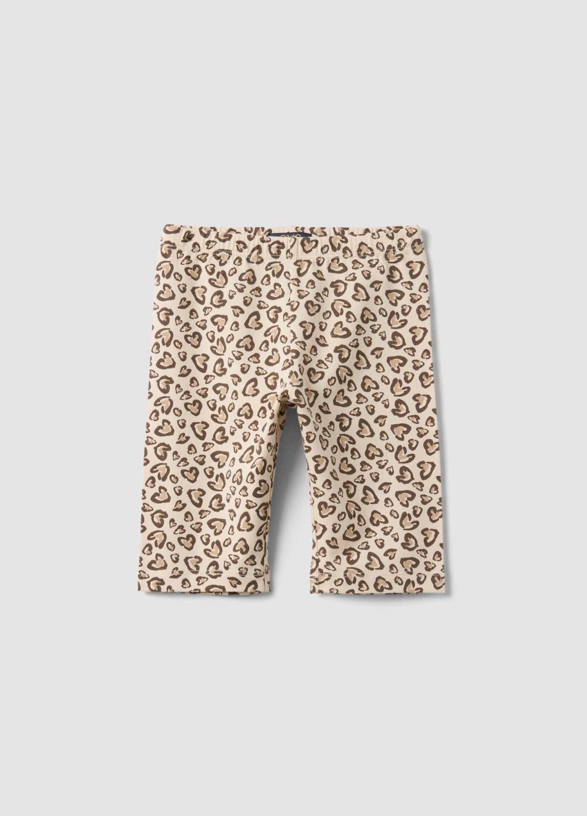 OVS Beige Organic Cotton Skinny Cycling Shorts With Heart Print For Girls