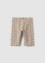 OVS Beige Organic Cotton Skinny Cycling Shorts With Heart Print For Girls